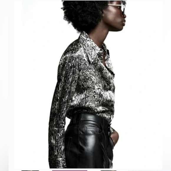 ZARA Snake Print Blouse Size S - Picture 2 of 10